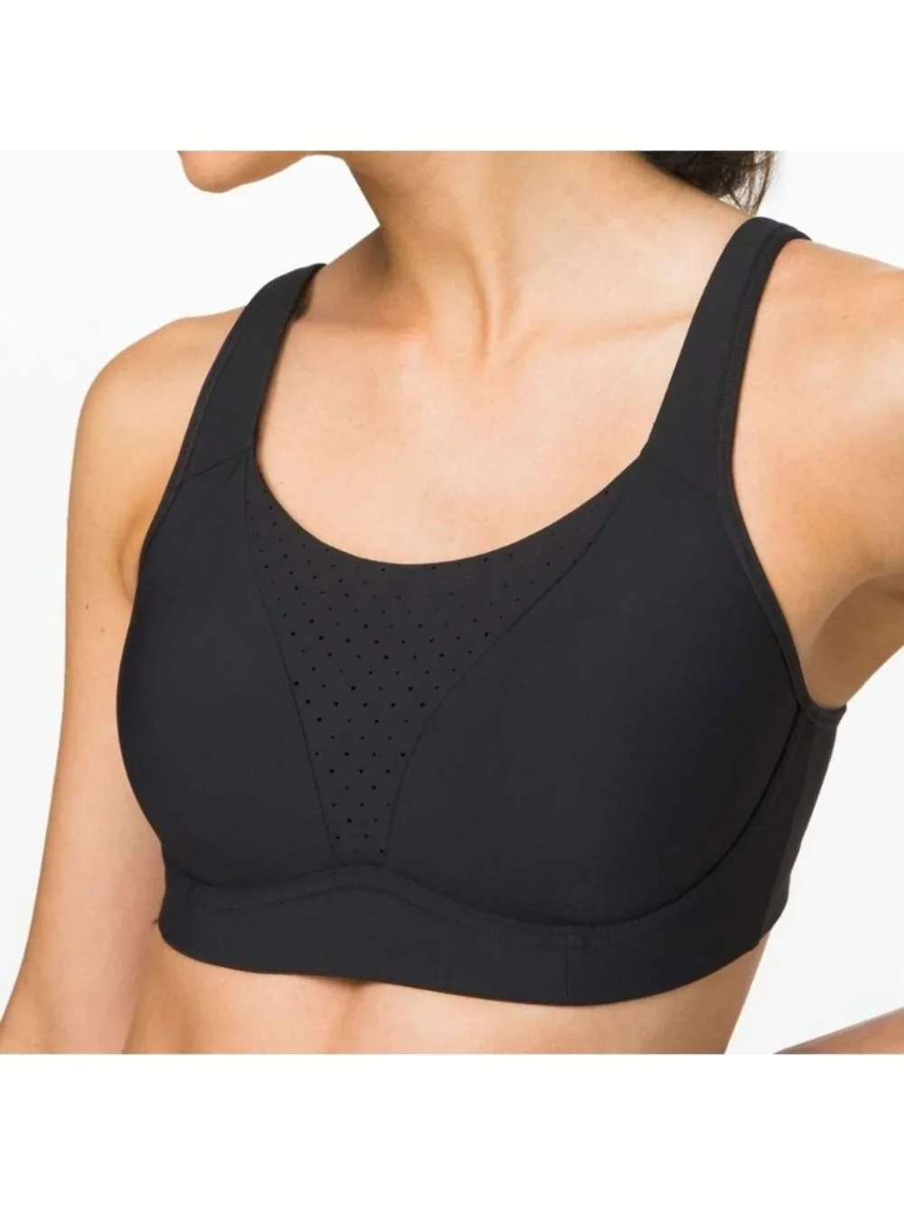 Run Times Bra High Support, B–G Cups Black